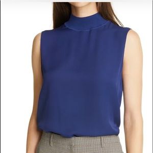 NWT Theory Rib Neck Silk Shell